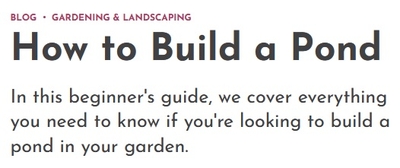 Image How to Build a Pond